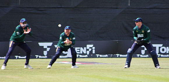 Balbirnie safely pouches the catch to remove King (CricketEurope)