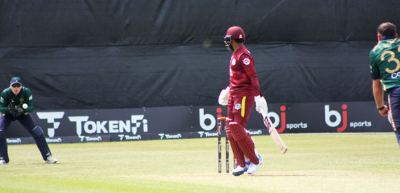 Shai Hope knows he has edged a catch to keeper Tucker (CricketEurope)