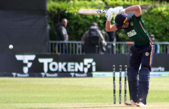 Tector shoulders arms and is bowled by Seales (CricketEurope)