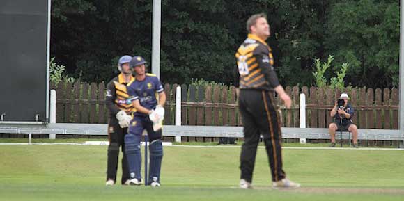 Brown watches as he is about to be caught at long on (CricketEurope)