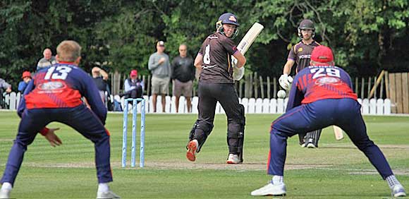 Carmichael is caught at second slip (CricketEurope)