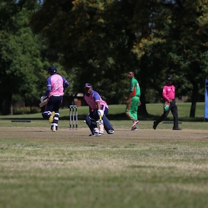 Bermuda take a run during their match against Suriname