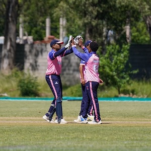 Bermuda celebrate a wicket