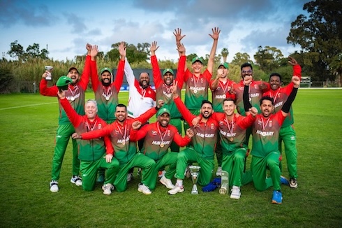 Hungary celebrate their tri-series win