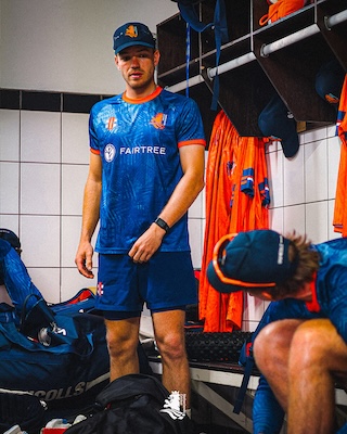 Dutch players wait in their dressing room