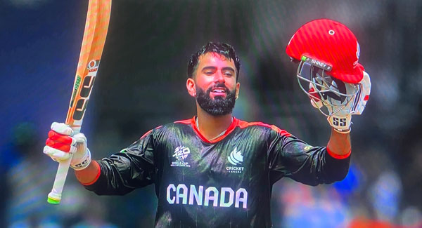 Yuvraj Samra celebrates his century