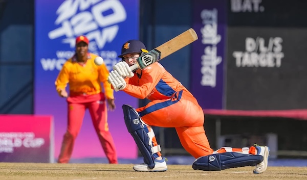 Action from today's Netherlands v Zimbabwe match