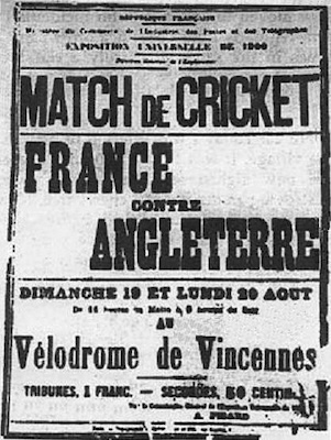 Poster advertising the 1900 Olympic cricket match