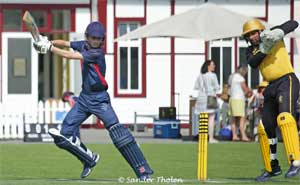 Cedric de Lange scored a century for Voorburg at HCC.